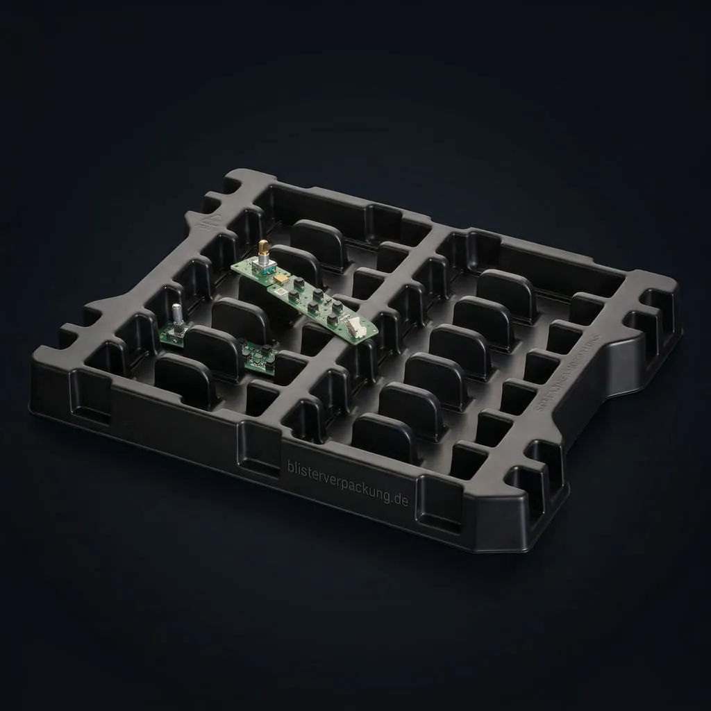 ESD-Tray antistatisch mit Platine für Elektronik — Scafa Thermoforming